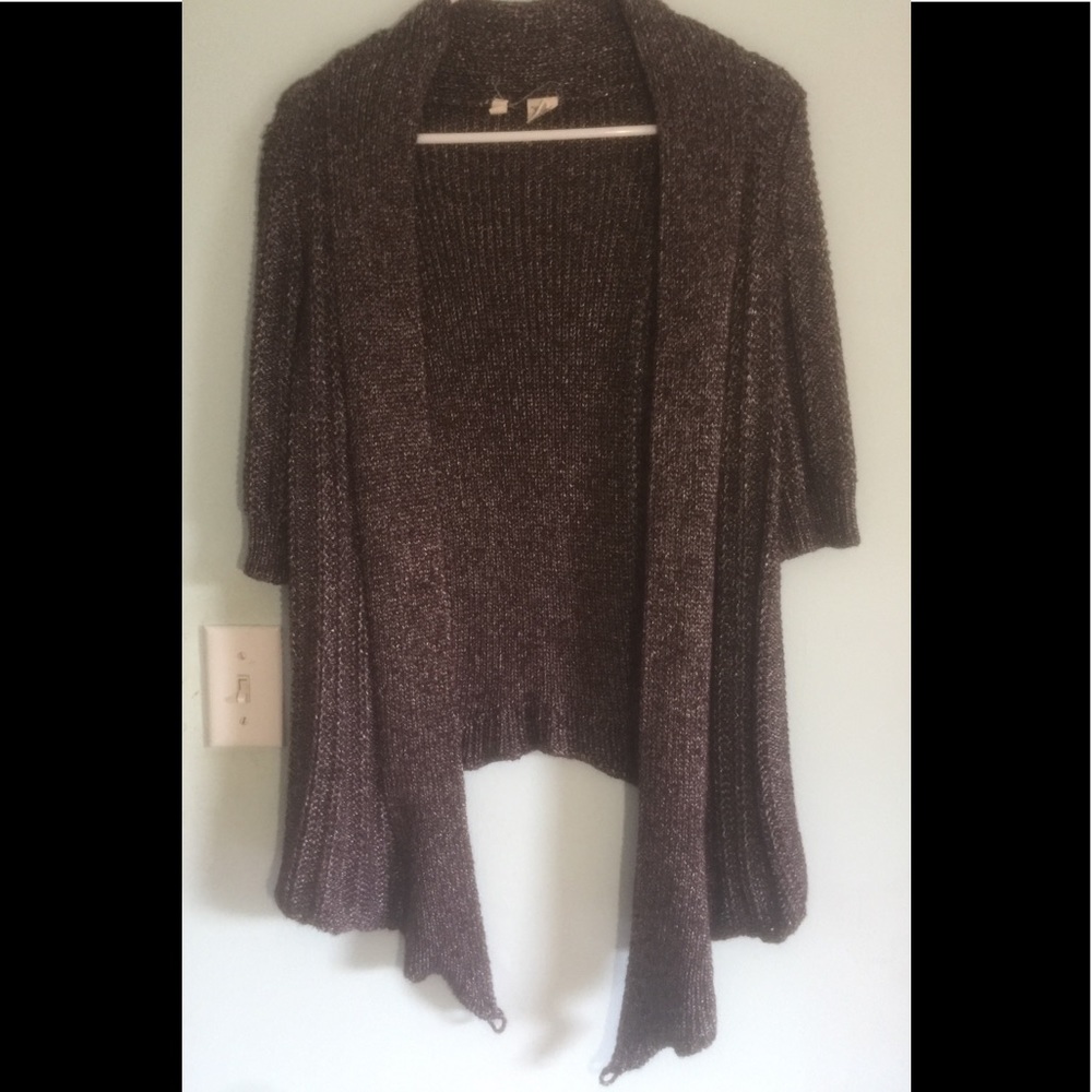 Anthropologie Moth Draped Shimmer Pin Up Cardigan - Picture 2 of 5